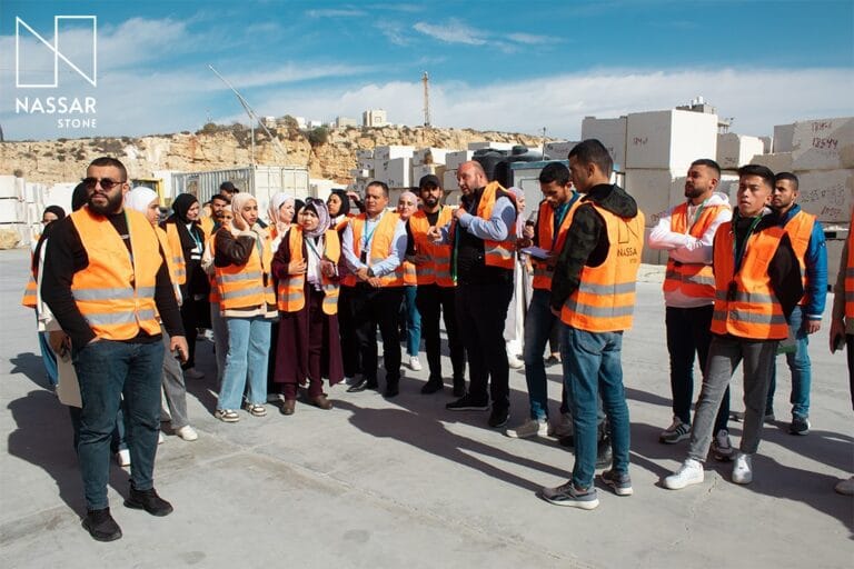 Nassar Stone hosts a delegation of students from Palestine Ahliya University to enhance academic cooperation and professional creativity